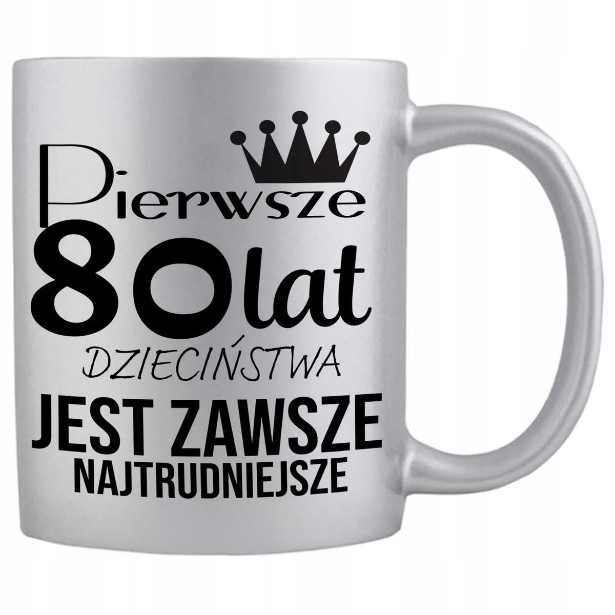 KUBEK PERŁOWY SREBRNY 300ML IDEALNY PREZENT URODZINOWY NA 80 URODZINY WZ