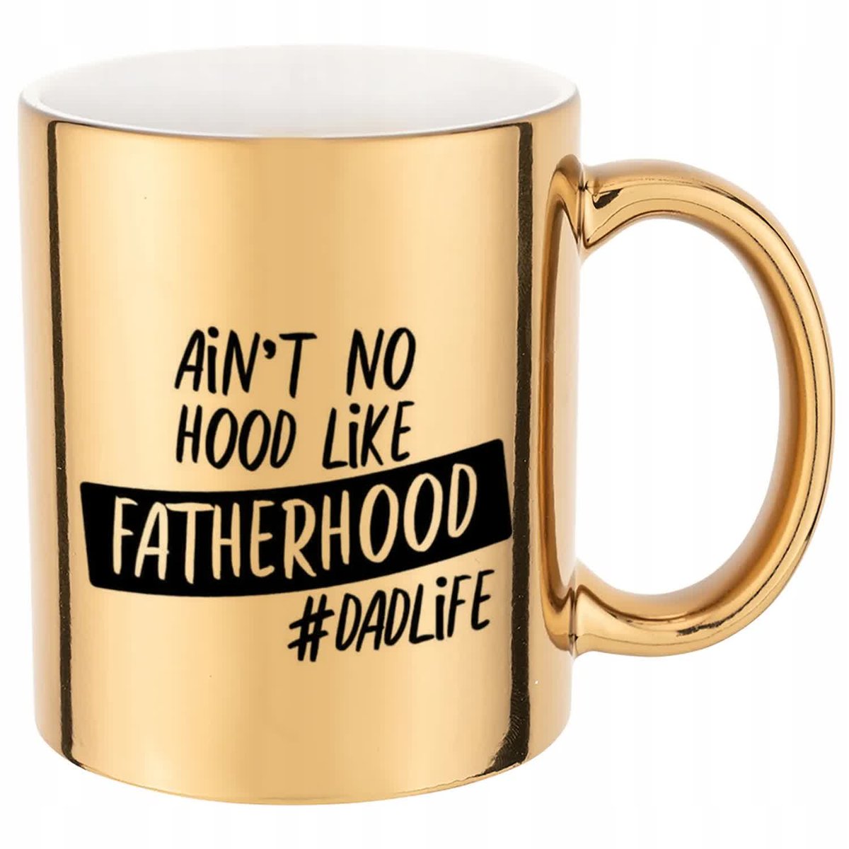 KUBEK ZŁOTY SUPER PREZENT FATHERHOOD HARDCORE DLA KAŻDEGO NASTOLATKA WZORY