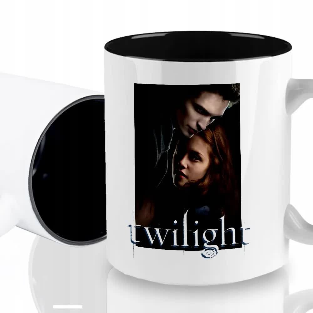 KUBEK CZARNY Na Prezent Dla Fana TWILIGHT Edward Bella Zmierzch Wzory
