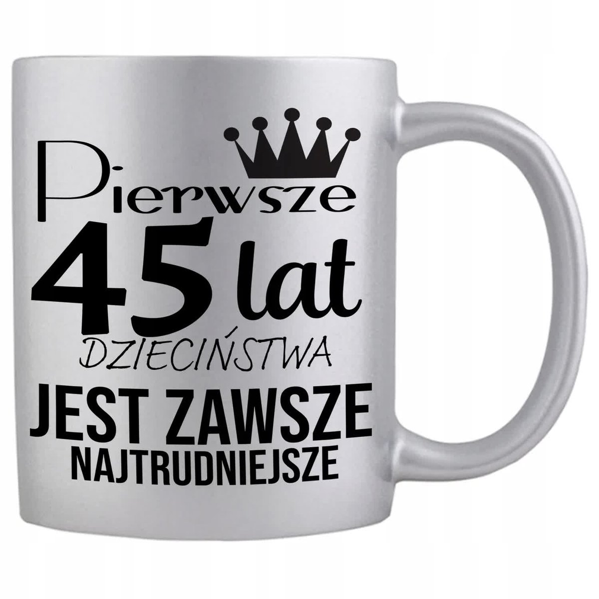 KUBEK PERŁOWY SREBRNY 300ML IDEALNY PREZENT URODZINOWY NA 45 URODZINY WZ