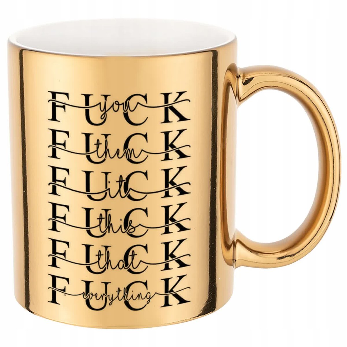 KUBEK ZŁOTY SUPER PREZENT DEFTIRED HARDCORE DLA KOLEGI KOLEŻANKI MIX WZORY