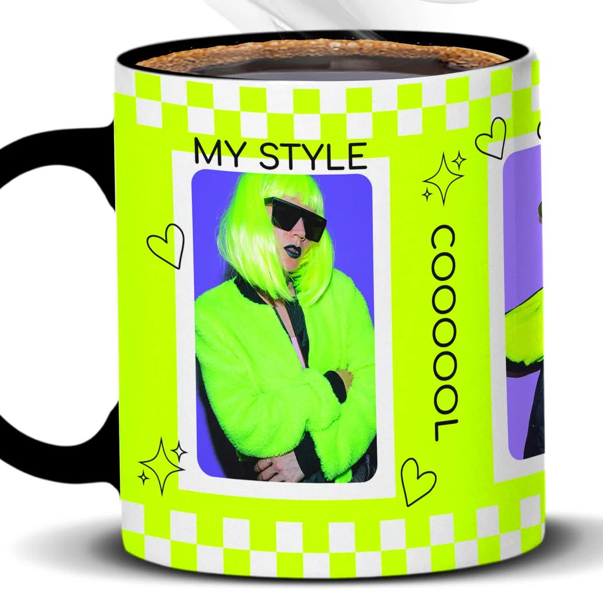 Kubek Z Nadrukiem MY CRAZY LIFE Zdjęcia Czarno Biały Kreator