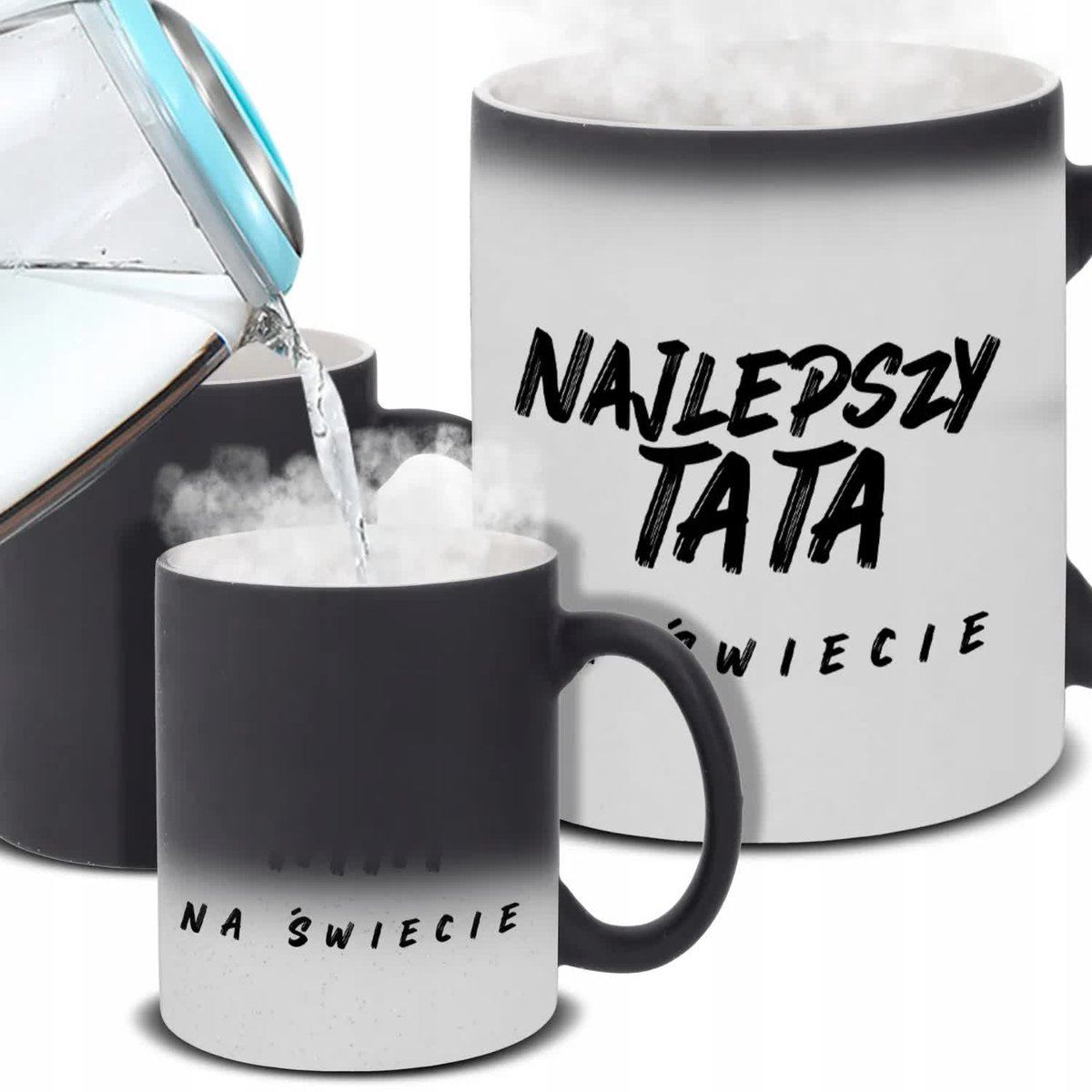 Kubek Magiczny NAJLEPSZY TATA NA ŚWIECIE Prezent Dla Taty Dzień Ojca Wzory