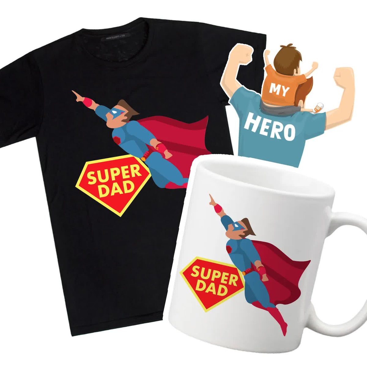 Zestaw Koszulka + Kubek Dzień Ojca SUPER DAD - M