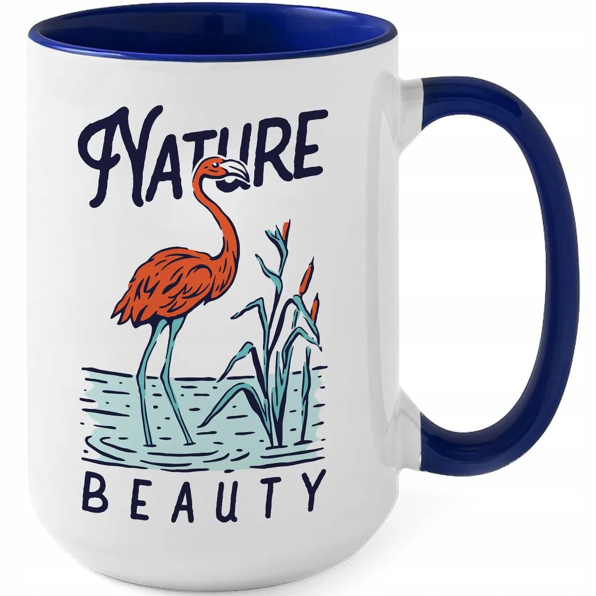 Kubek MEGA DUŻY GRANATOWY NATURE BEAUTY Pomysł Na Super Prezent WZORY