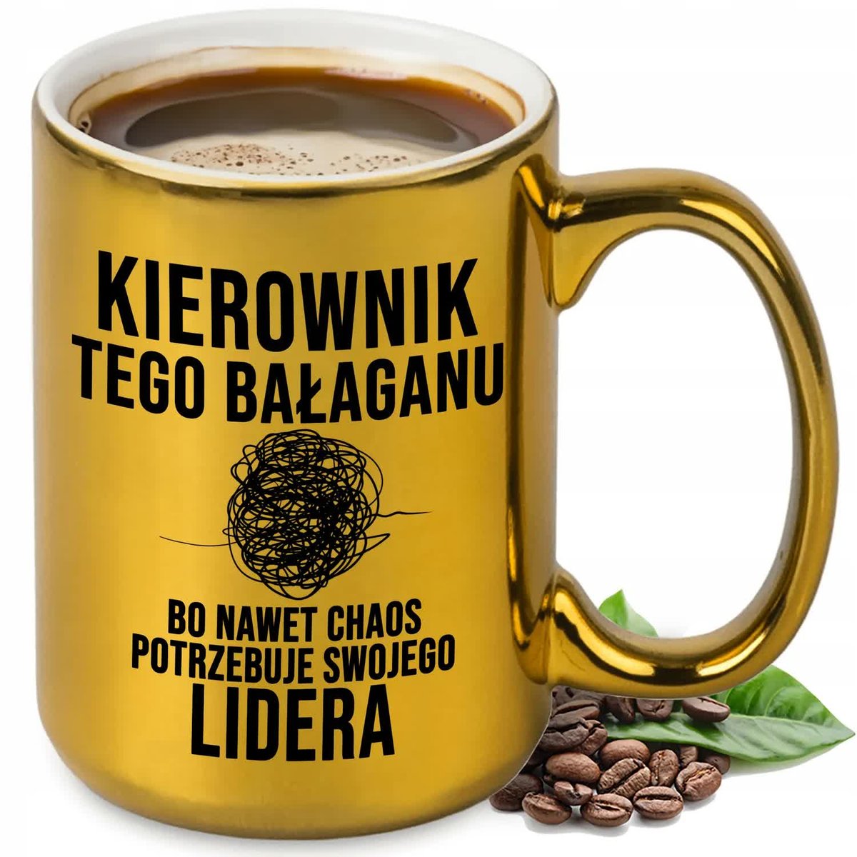 KUBEK XXL ZŁOTY PREZENT DLA SZEFA PRZEŁOŻONEGO KIEROWNIK TEGO BAŁAGANU WZ