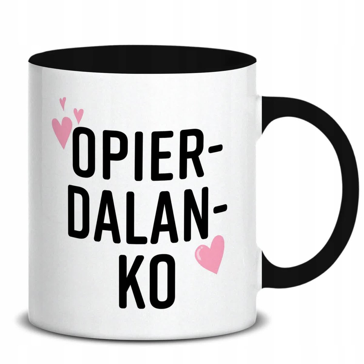 Kubek z Nadrukiem OPIER-DALAN-KO Stylowe Wzory Biało Czarny