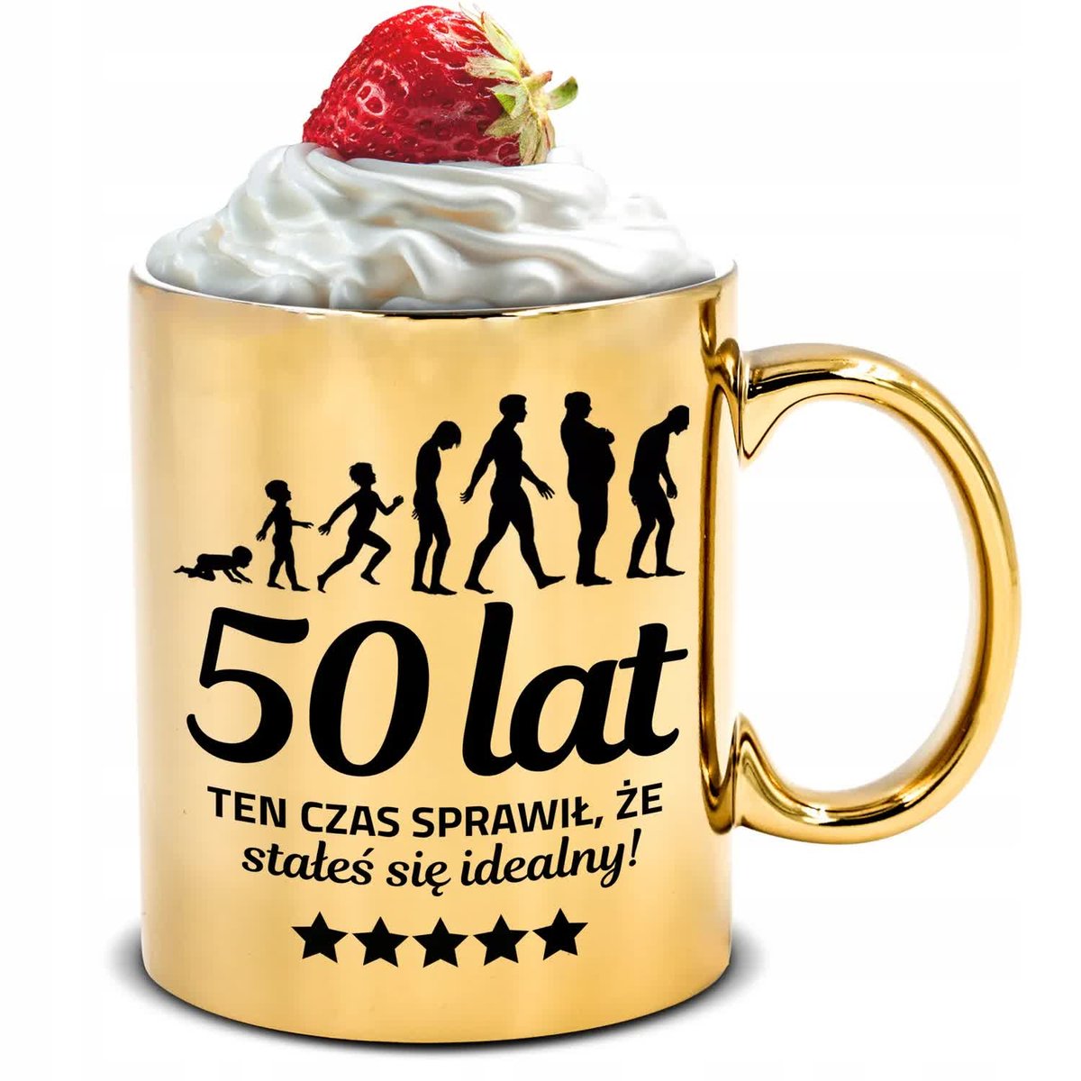 KUBEK ZŁOTY PREZENT NA 50 URODZINY TEN CZAS SPRAWIŁ ŻE JESTEŚ IDEALNY WZ