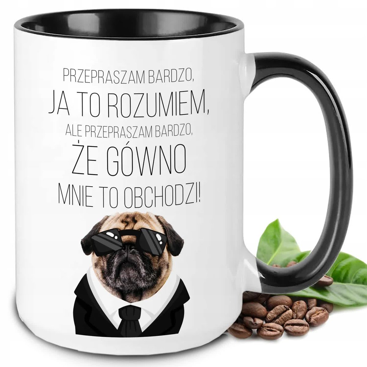 KUBEK XXL 440ML ŚMIESZNY PREZENT DO PRACY VIRAL PRZEPRASZA BARDZO