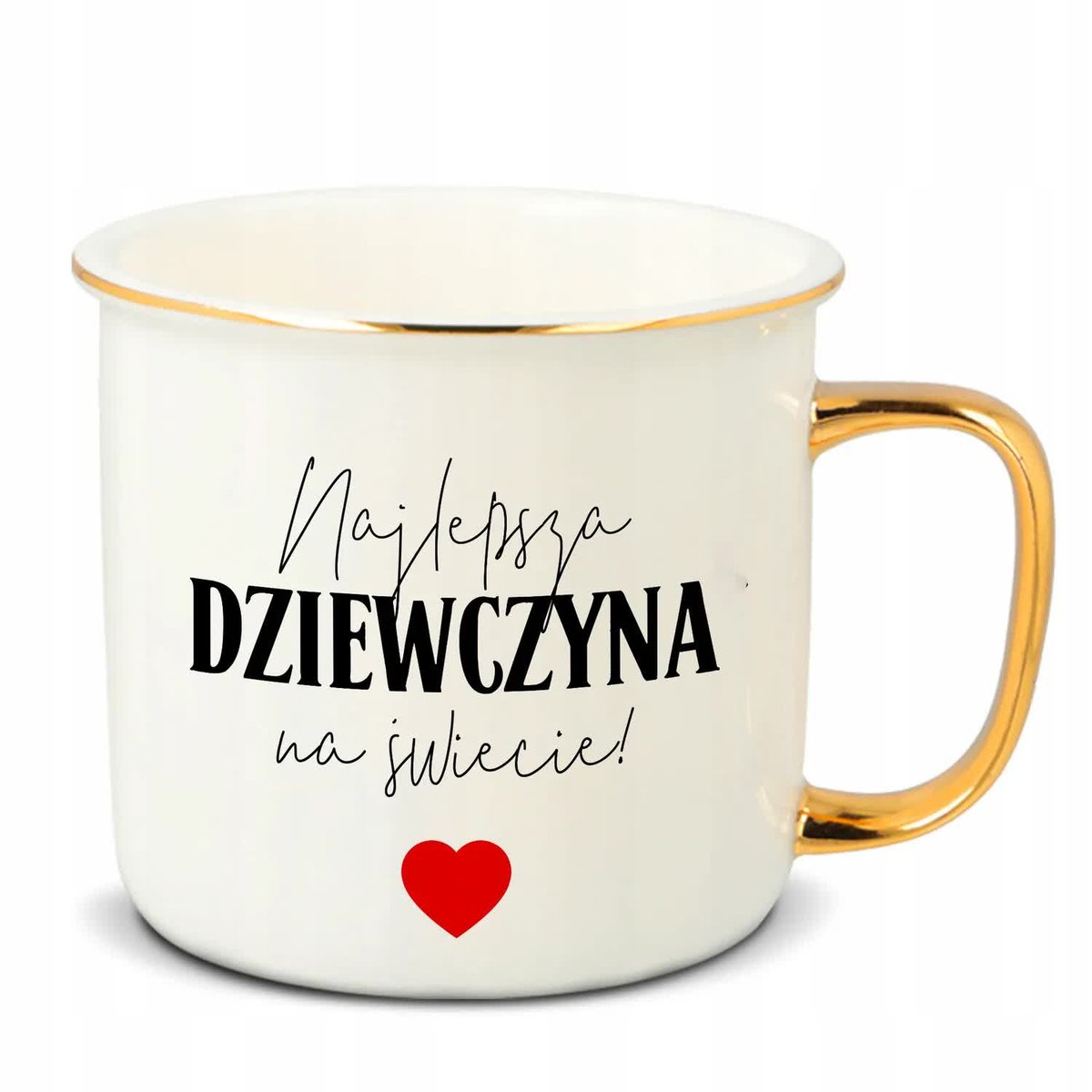 Kubek RETRO Złote Ucho Rant NAJLEPSZA DZIEWCZYNA NA ŚWIECIE Walentynki Wz