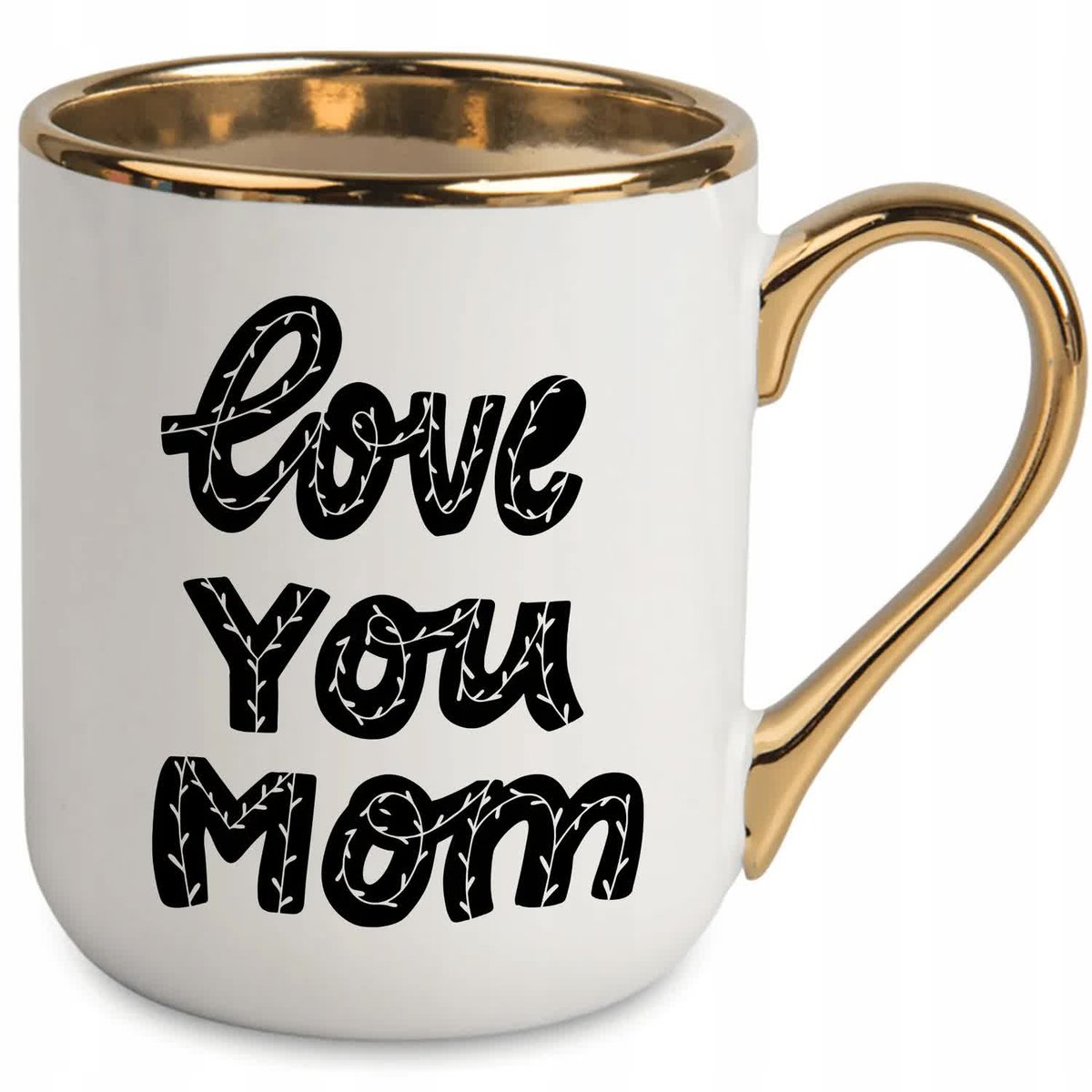 Kubek Elegant LOVE YOU MOM Biały Na Prezent Urodziny Dla Mamy TOP100 WZORY