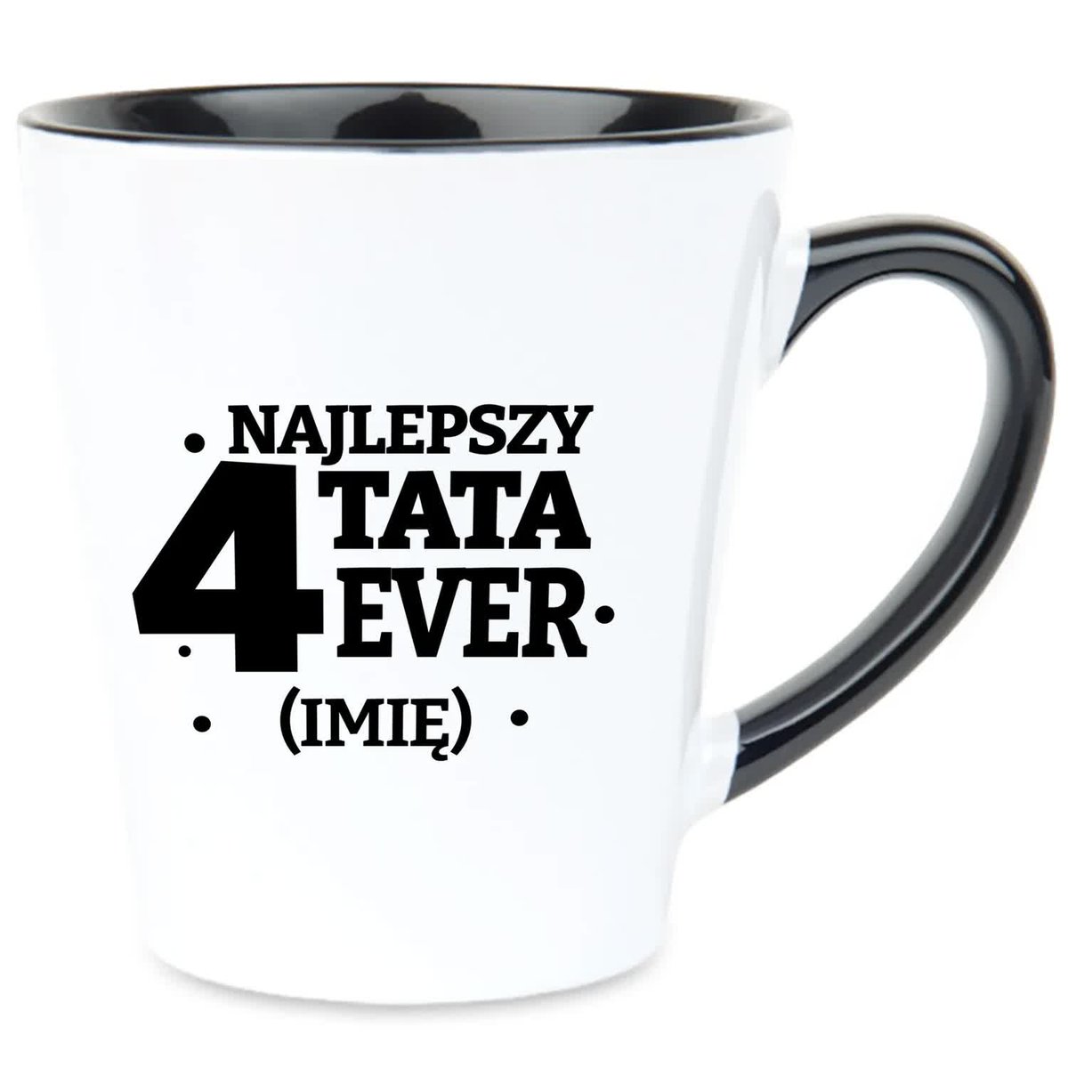 Kubek Latte Czarno Biały NIEZBĘDNIK SUPER TATY 350ml Na Prezent Wzory