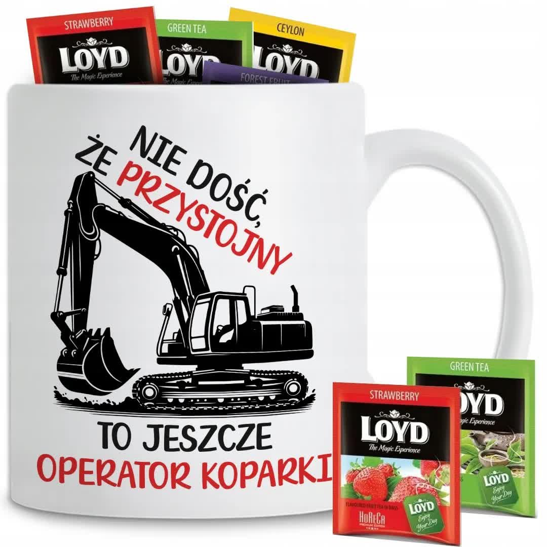 Kubek Z Nadrukiem PREZENT DLA OPERATORA KOPARKI Biały