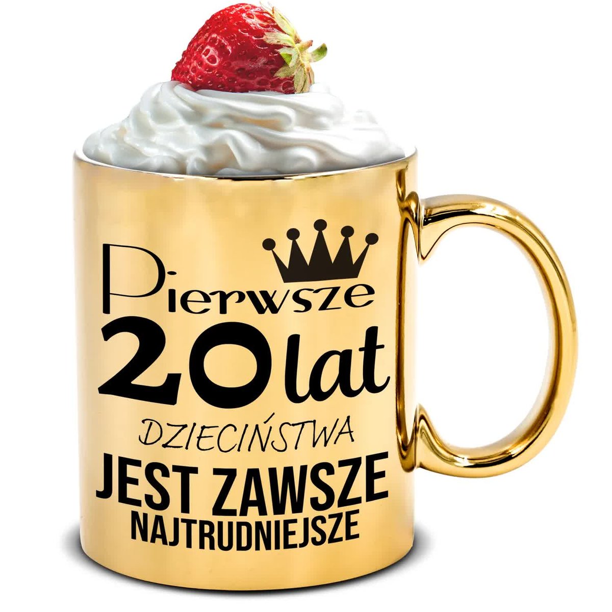 KUBEK ZŁOTY 300ML IDEALNY PREZENT URODZINOWY NA 20 URODZINY TOP BEST WZORY