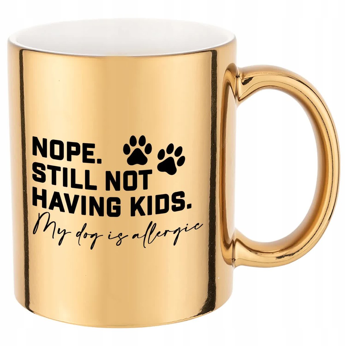 Kubek Błyszczący z Nadrukiem HAVING KIDS Stylowe Wzory Złoty