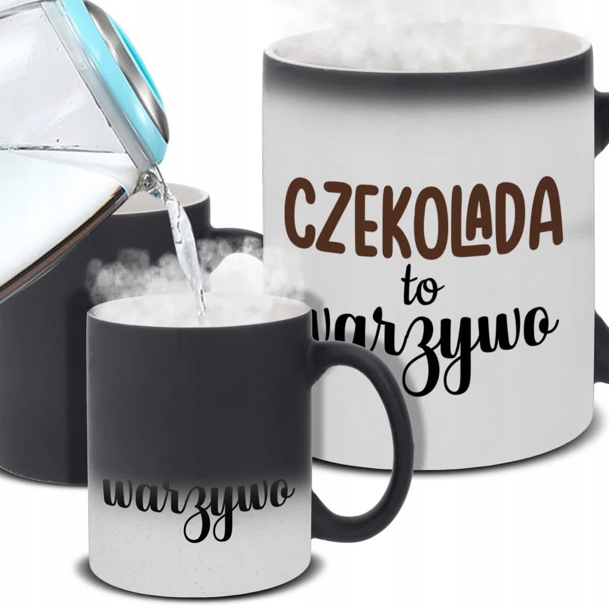 Kubek Magiczny CZEKOLADA TO WARZYWO Na Prezent Na Co Dzień Zabawne Wzory