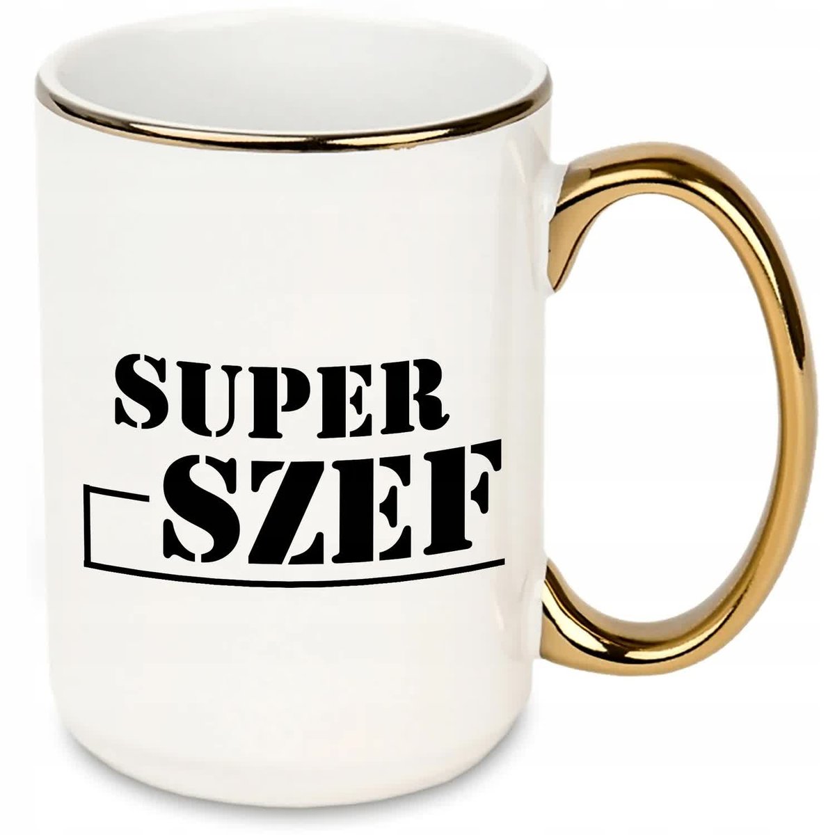 DUŻY Kubek XXL ZŁOTE Ucho i Rant dla SUPER SZEFA