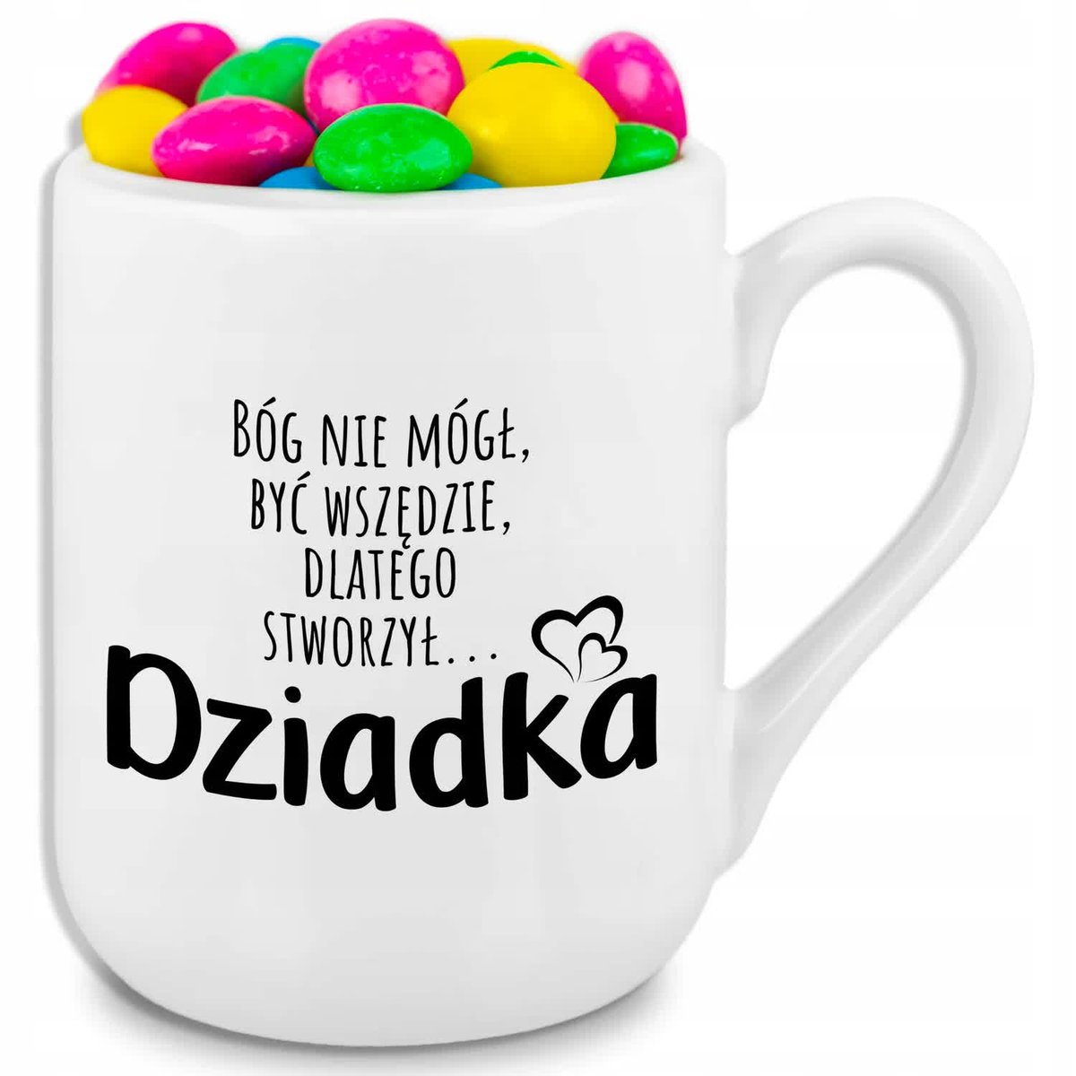 Kubek Coffe Biały BÓG STWORZYŁ DZIADKA Prezent Dla Babci i Dziadka Wzory