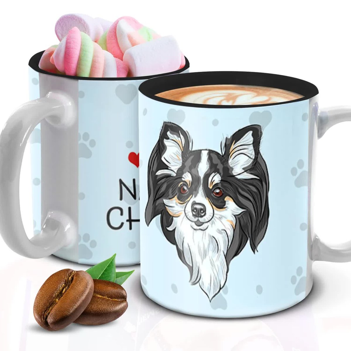 Kubek Z Nadrukiem CHIHUAHUAPIES SŁODKI Biało Czarny Kreator