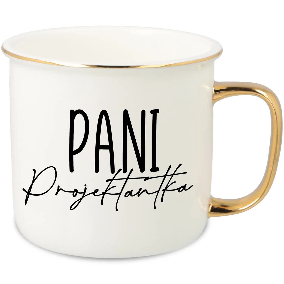 KUBEK UCHO RANT ZŁOTY PORCELANOWY RETRO 280ML PREZENT DLA PROJEKTANT WZORY