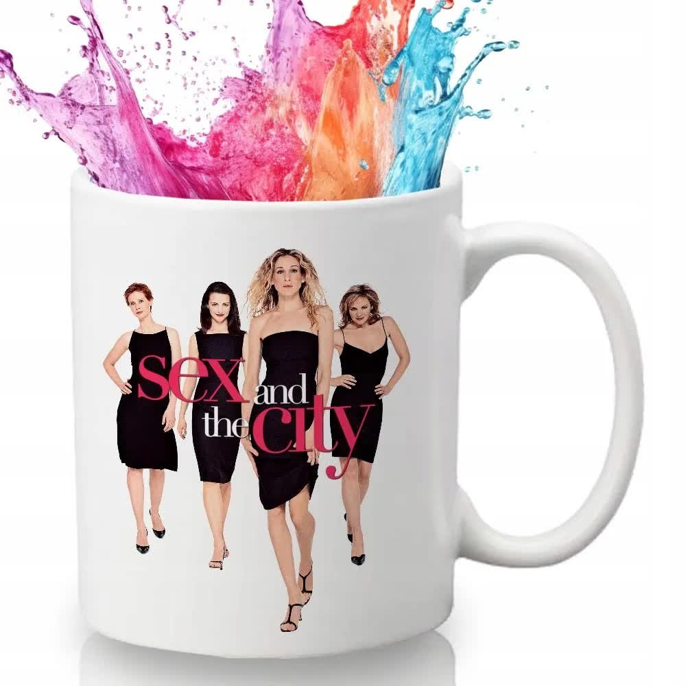 Kubek Biały 330ml SEX AND THE CITY GIRLS Na Prezent Dla Fanek Serialu Wzory
