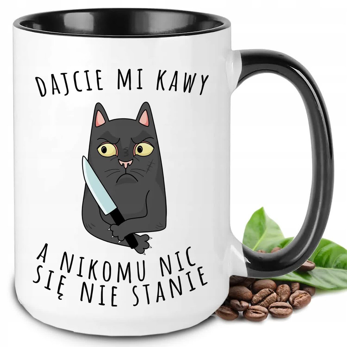 KUBEK XXL PREZENT DO PRACY DAJCIE MI KAWY A NIKOMU NIC SIĘ NIE STANIE WZ