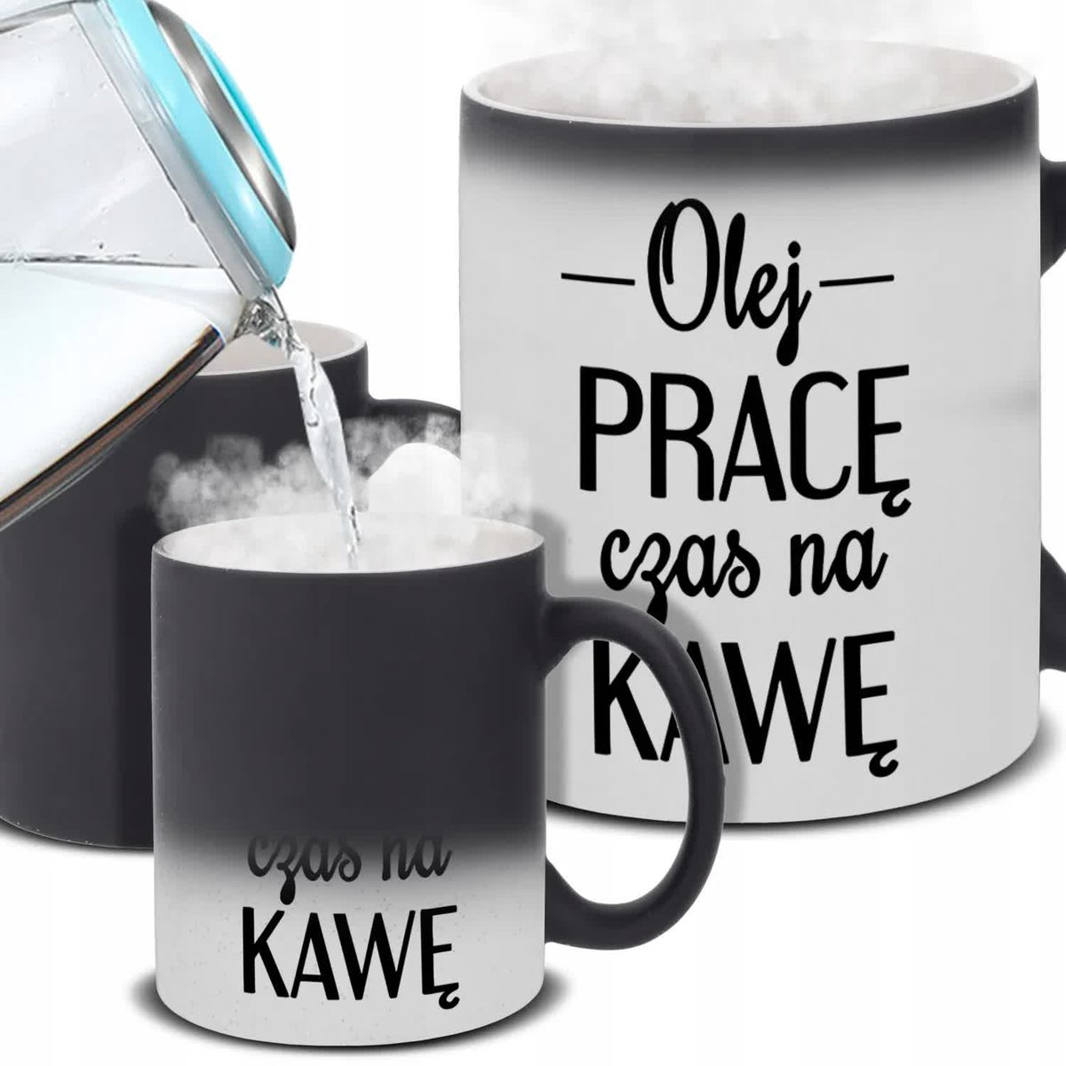 Kubek Magiczny CZAS NA KAWĘ Na Prezent Śmieszne Pozytywne Wzory