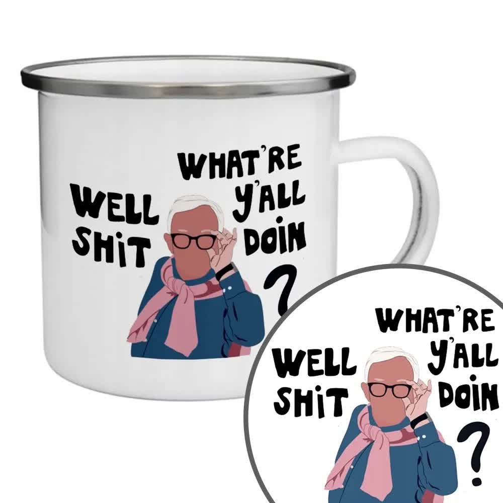 Kubek Stalowy Biały Na Prezent Zabawne Śmieszne Wz