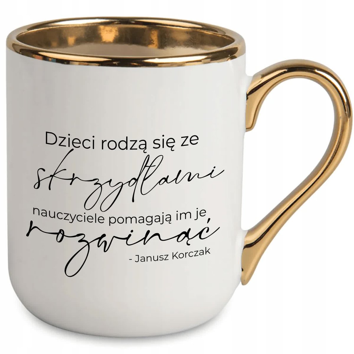 Kubek BIAŁY Prezent Dla Nauczyciela Nauczyciele pomagają im je rozwinąć WZ