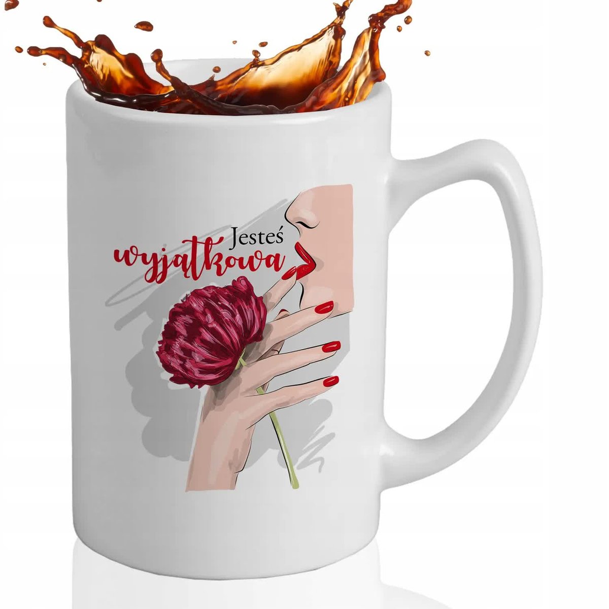 Kubek DUŻY BIAŁY Dla Dziewczyny Matki Kochanki JESTEŚ WYJĄTKOWA Wzory