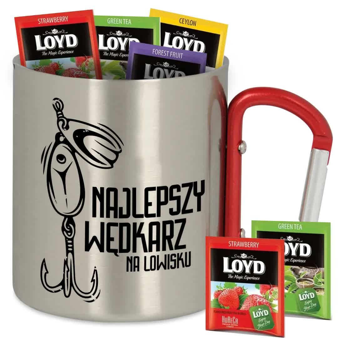 Kubek Metalowy Karabińczyk NAJLEPSZY WĘDKARZ NA ŁOWISKU + 8 Loyd Wz