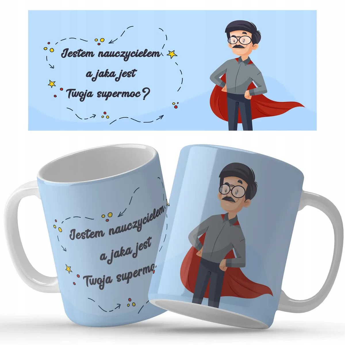 Kubek Biały Prezent DLA NAUCZYCIELA Wzory +