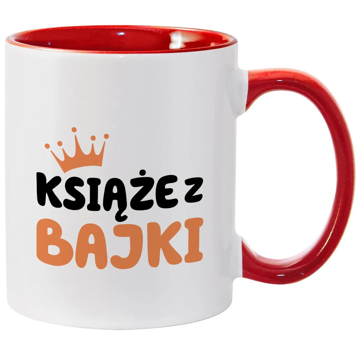 Kubek Biało Czerwony KSIĄŻE Z BAJKI Na Prezent Do Pracy Zabawne Wzory