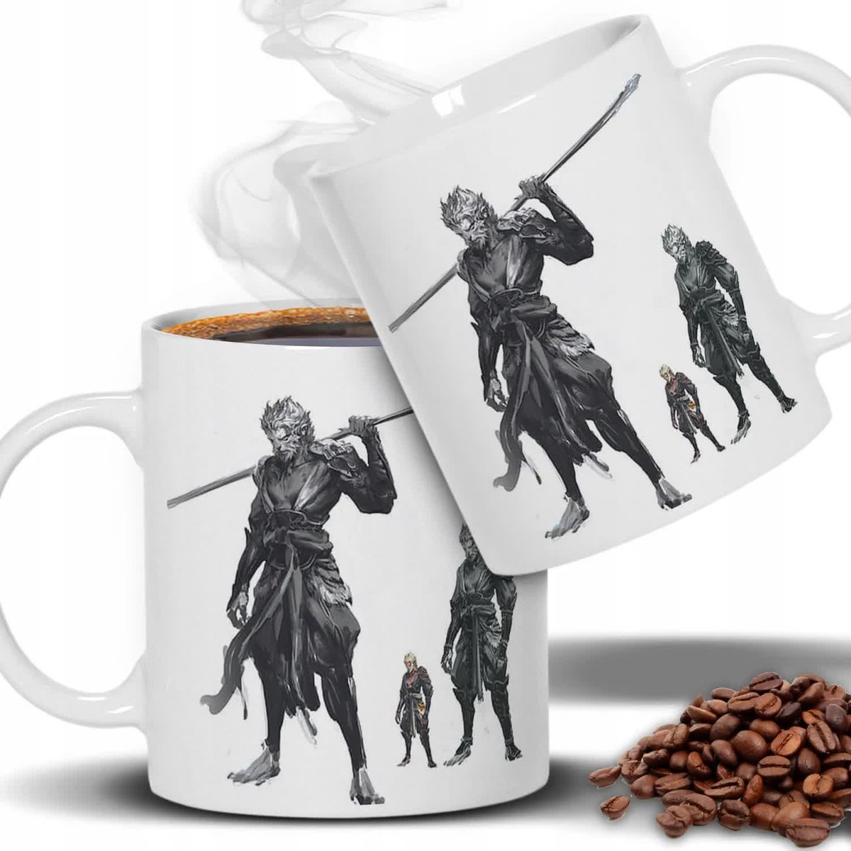 KUBEK BIAŁY Z MOTYWEM BLACK MYTH WOKONG KUBEK DLA FANA GRY GRACZA MIX WZORY