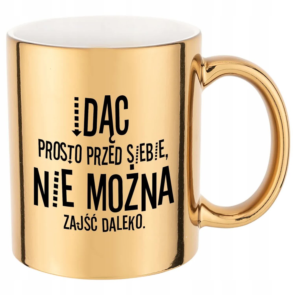 KUBEK Błyszczący ZŁOTY Prezent Wiele WZORÓW CYTATY