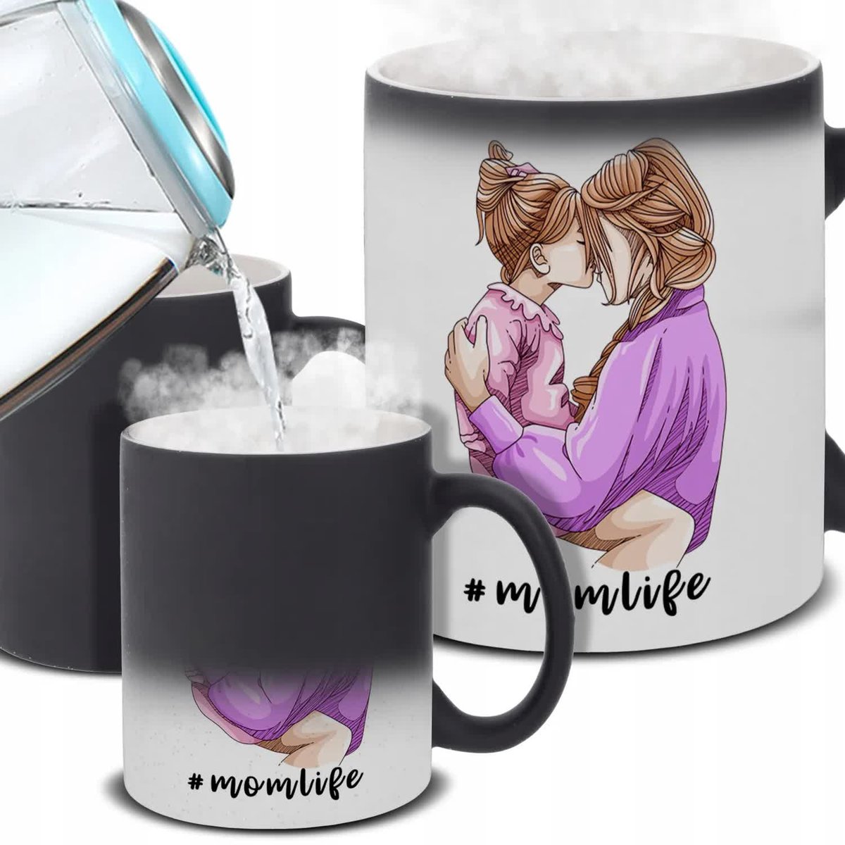Kubek Magiczny #MOMLIFE Na Prezent Śmieszne Pozytywne Wzory