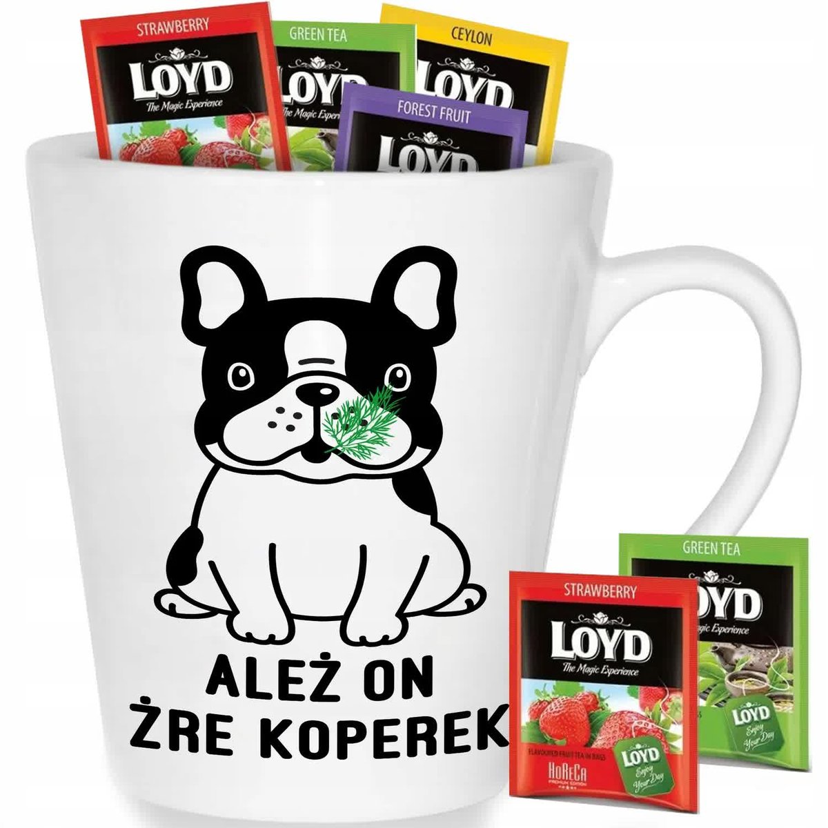 Kubek Biały Latte ALEŻ ON ŻRE KOPEREK Do Pracy Na Co Dzień Zabawne Wzory