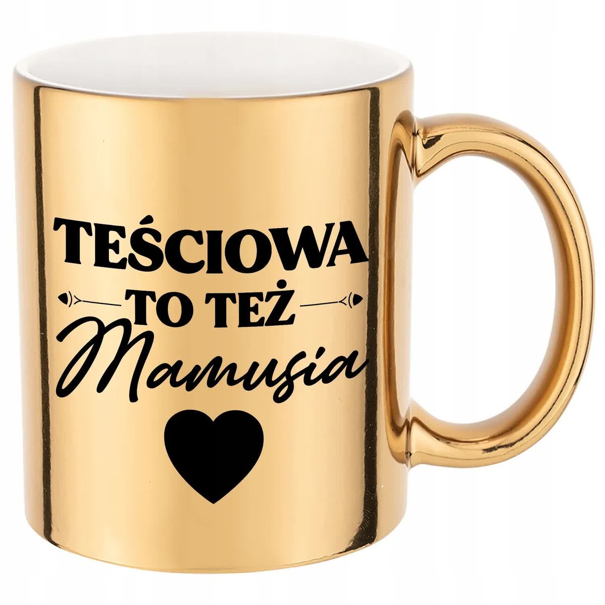 KUBEK ZŁOTY ZNADRUKIEM PREZNT DLA TEŚCIOWEJ WZORY
