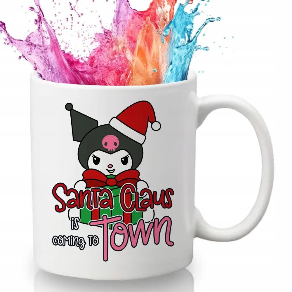 KUBEK BIAŁY Świąteczny Na Prezent Urodziny Dla Fana KUROMI Santa Claus Wz