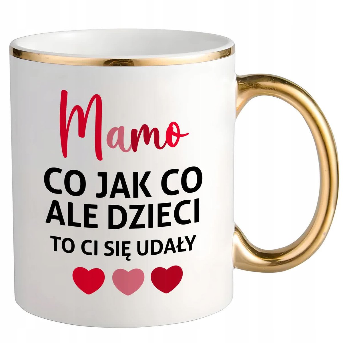 KUBEK BIAŁO-ZŁOTY DLA MAMY PREZENT DZIEŃ MATKI DZIECI CI SIĘ UDAŁY WIELE WZ