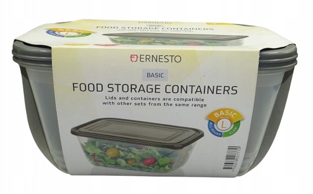 ERNESTO Pojemniki do przechowywania żywności, 2,5 L - 2 szt.