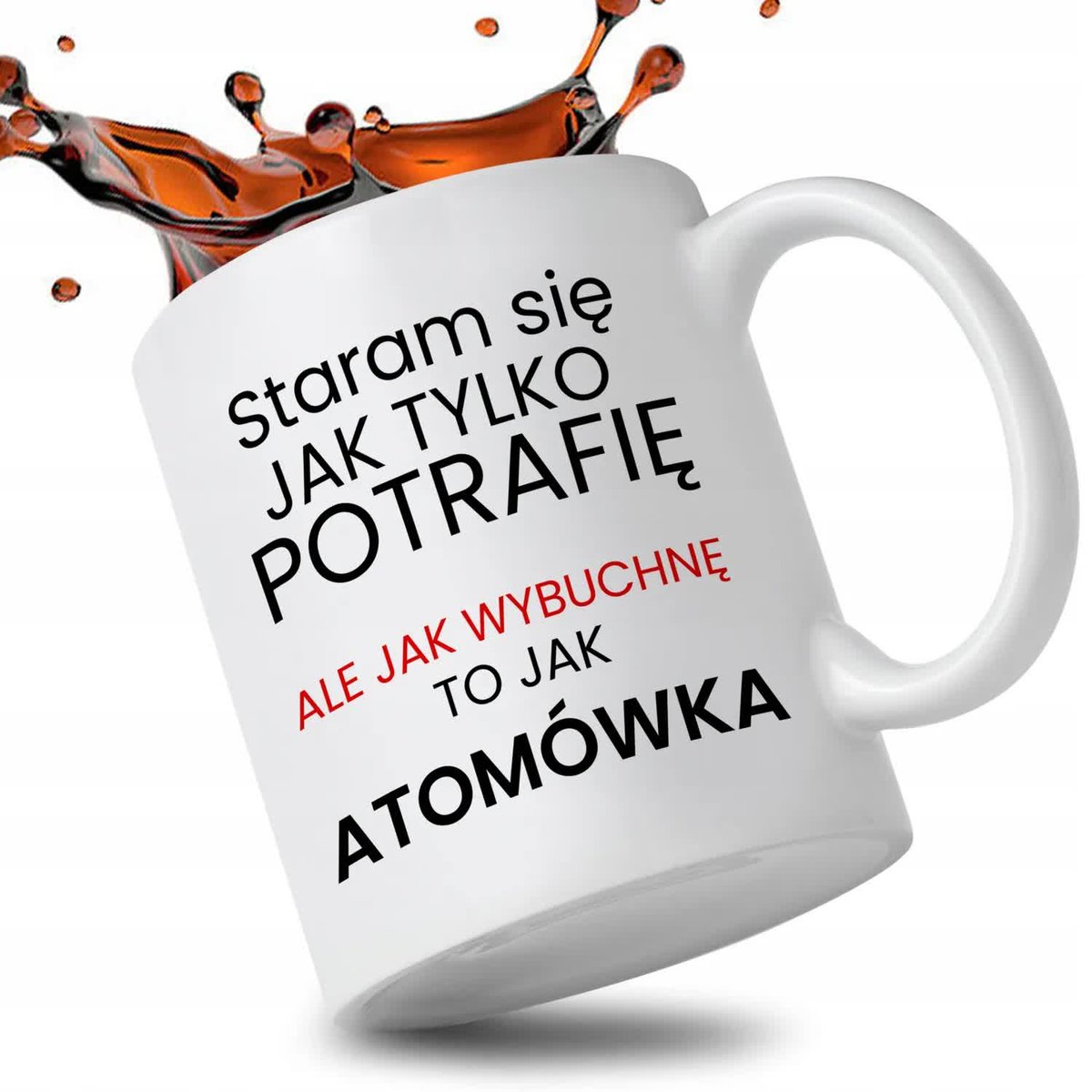 KUBEK BIAŁY IDEALNY PREZENT VIRAL WYBUCHNE JAK ATOMÓWKA MIX WZORY