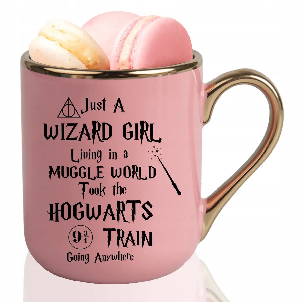 KUBEK ELEGANT Róż Na Prezent Dla Czarodziejki JUST A WIZARD GIRL Wzory
