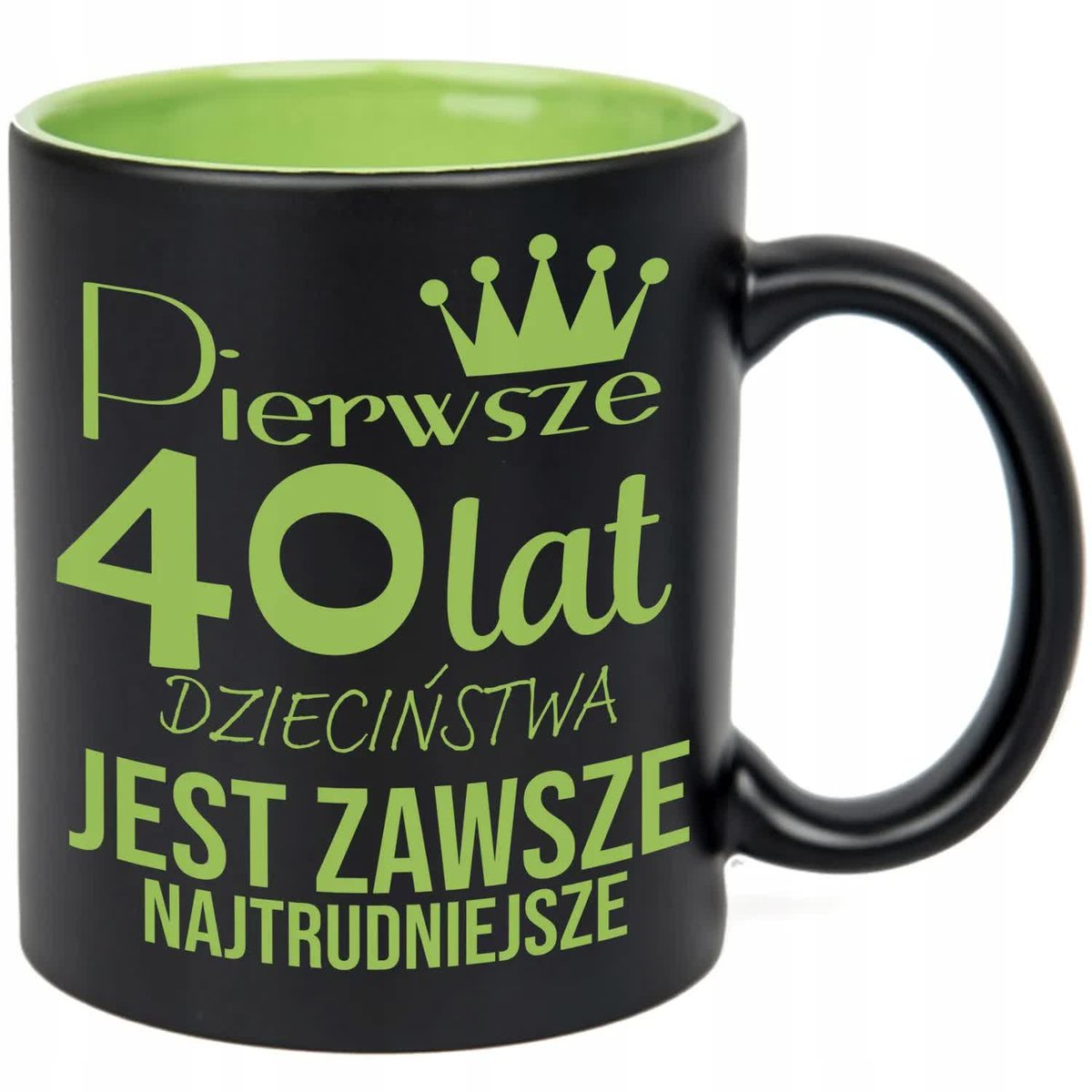 KUBEK GRAWER ZIEL PREZNET URODZINY PIERWSZE 40 LAT JEST NAJTRUDNIEJSZE WZ