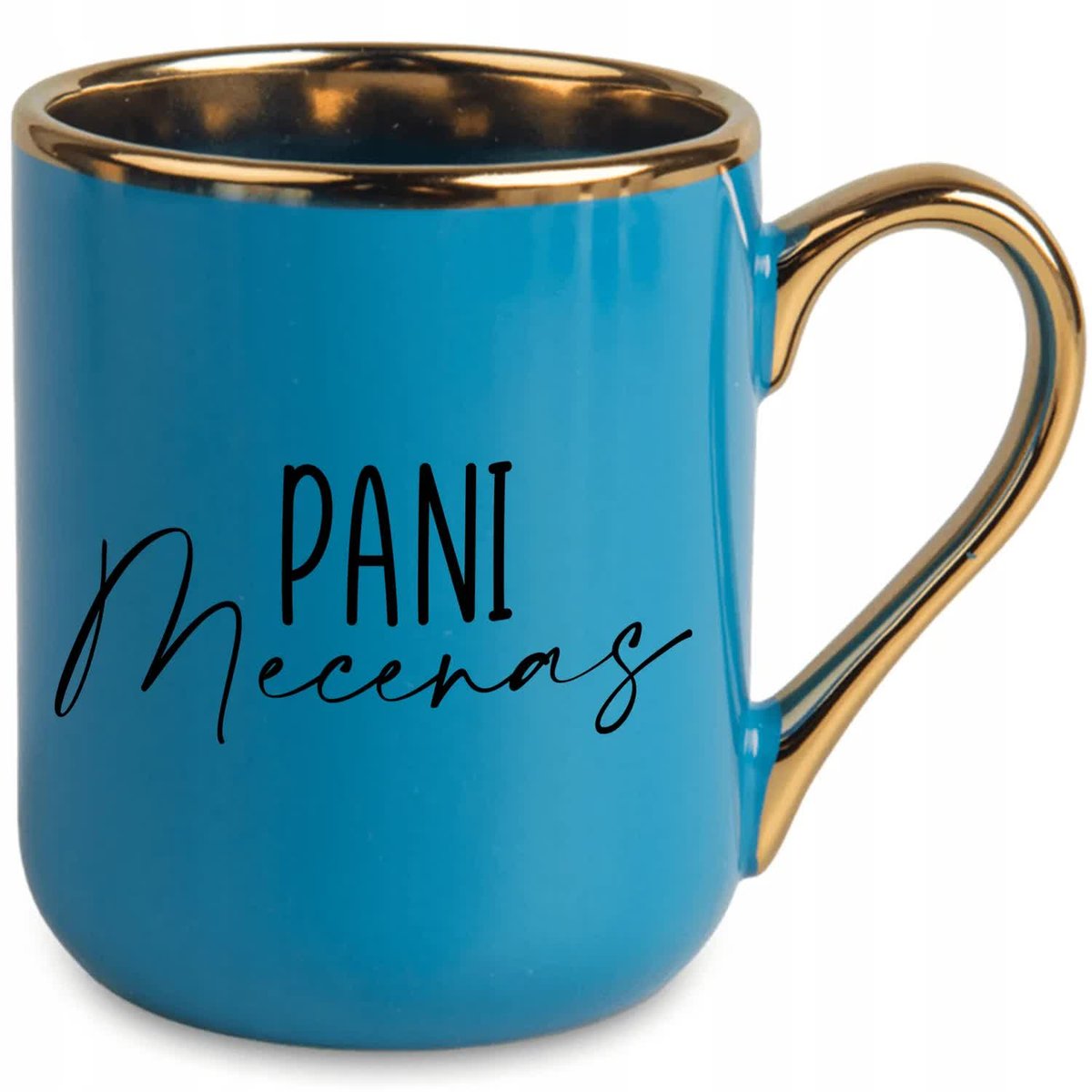 KUBEK ELEGANT NIEBIESKI IDEALNY PREZENT DLA PANI MECENAS SUPER JAKOŚĆ WZORY