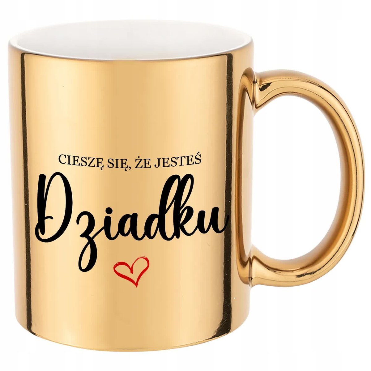 KUBEK Błyszczący ZŁOTY Prezent dla DZIADKU Wzory