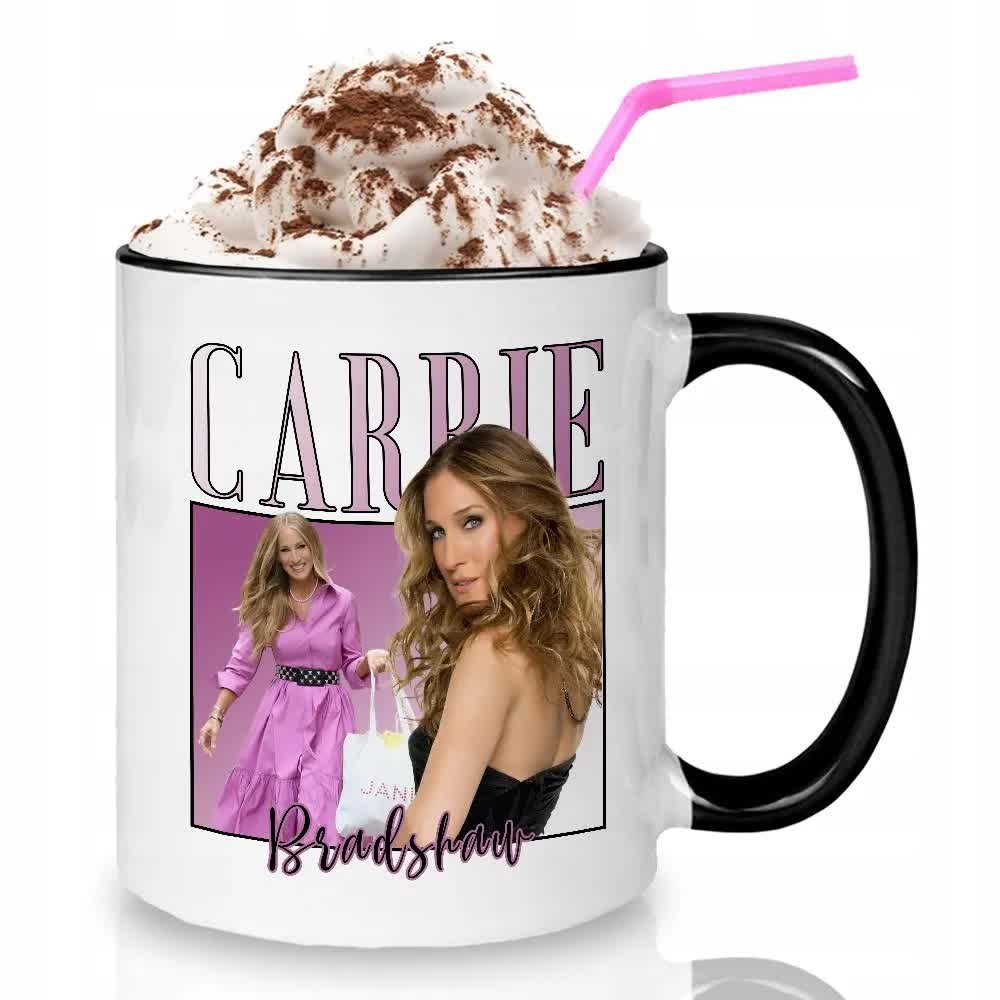 Kubek Czarne Ucho Wnętrze CARRIE BRADSHAW Prezent Dla Fanek Serialu Wzory