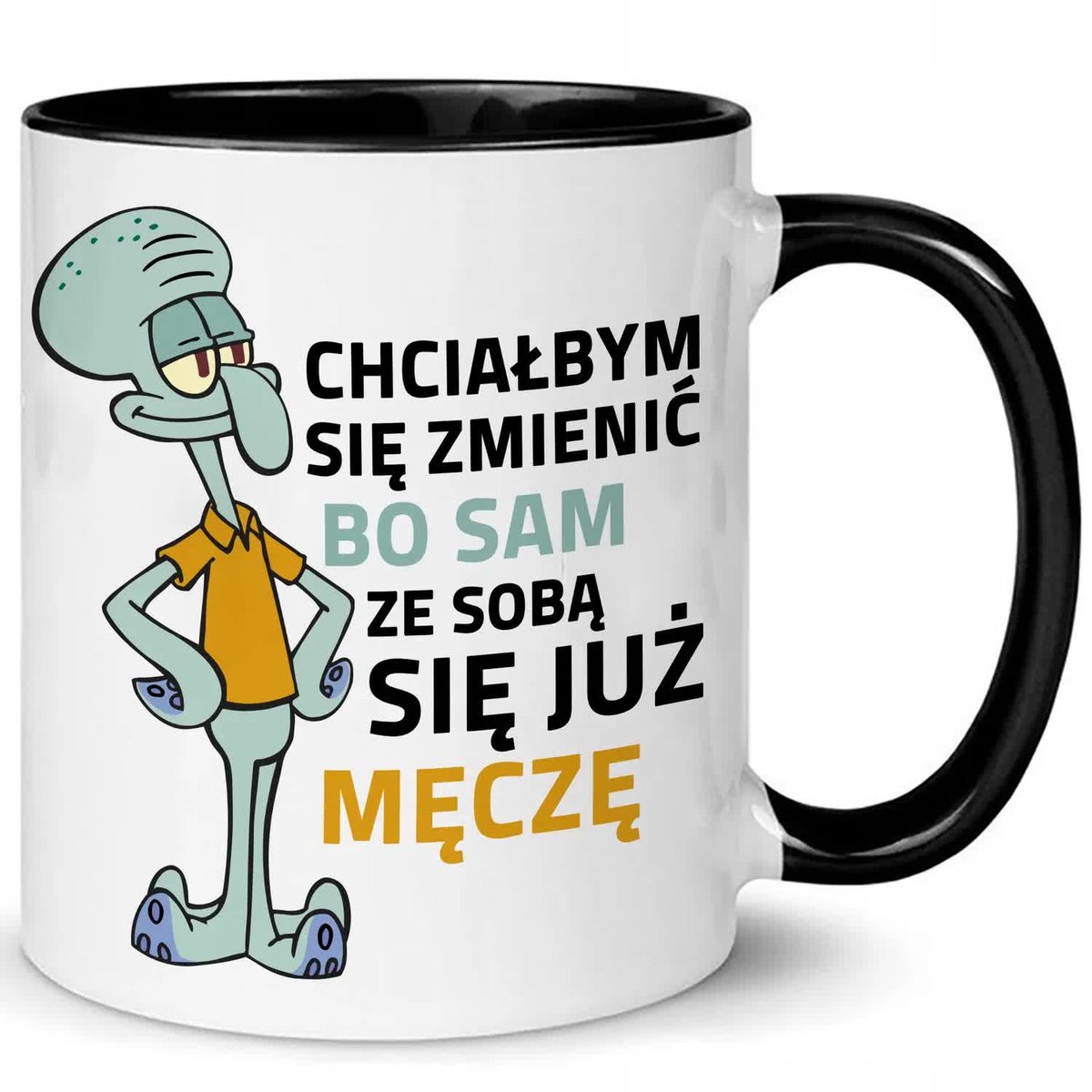 KUBEK CZARNE WNĘTRZE UCHO SUPER PREZENT SKALMAR CHCIAŁBYM SIĘ ZMIENIĆ WZ