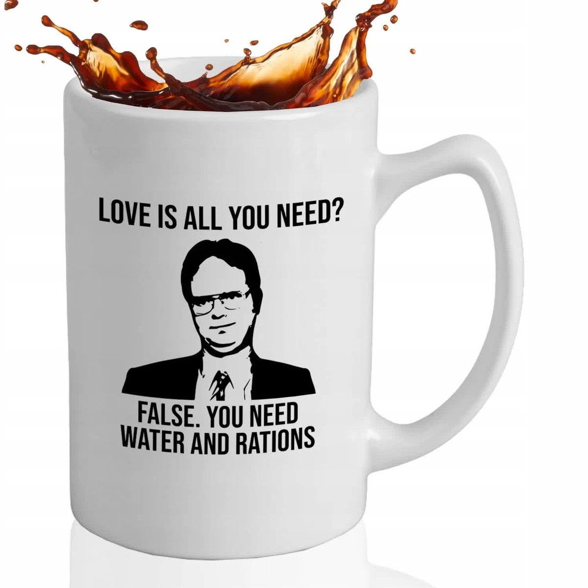 Kubek DUŻY BIAŁY XXL NA Prezent LOVE IS ALL YOU NEED THE OFFICE Wzory