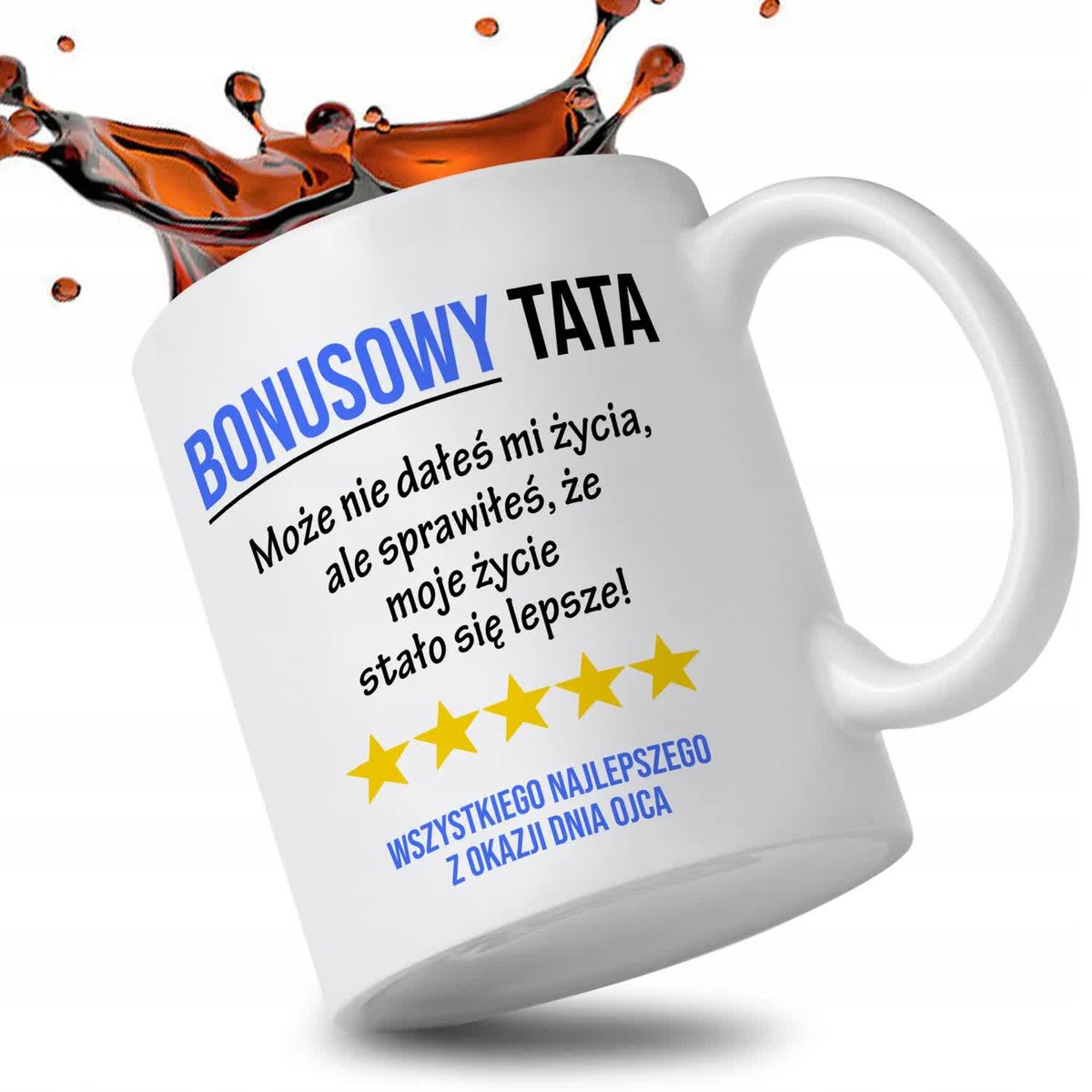 KUBEK 330ML PREZENT NA DZIEŃ OJCA IDEALNY DLA TATY BONUSOWY TATA MIX WZORÓW